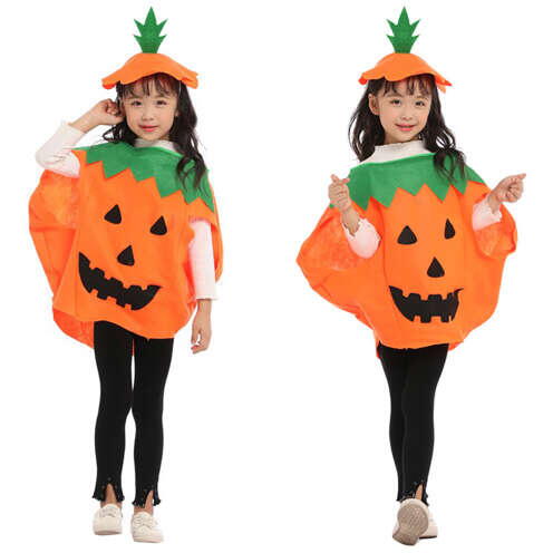 Costum De Halloween Pentru Copii Happy Pumpkin, Tinuta Completa, Material Moale, Aspect Atractiv, Universal, Portocaliu