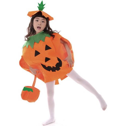 Costum De Halloween Pentru Copii Happy Pumpkin, Tinuta Completa, Material Moale, Aspect Atractiv, Universal, Portocaliu
