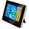 Set Statie meteo fara fir si Transmitator exterior, Ecran mare LCD color, Prognoza meteo, Presiune atmosferica, Temperatura si umiditate interior si exterior, Calendar perpetuu, Ceas electronic cu alarma, Alimentare la retea si baterii