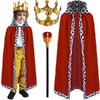 Costum De Halloween Pentru Copii Rege, Tinuta Completa Pelerina, Coroana, Sceptru, Material Moale, Aspect Atractiv, Universal