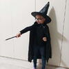 Costum De Halloween Pentru Copii, Magician - tip Harry Potter, 4 piese, Pelerina, Bagheta, Palarie si Ochelari