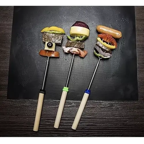 Folie teflon gratar, Set 5 Buc, BBQ Grill Party, 40x33cm, Antiaderenta, Reutilizabila, Negru, rezistenta la temperaturi de pana la 260°C