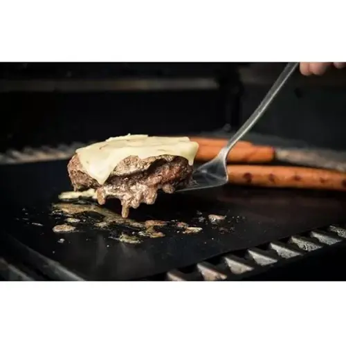 Folie teflon gratar, Set 5 Buc, BBQ Grill Party, 40x33cm, Antiaderenta, Reutilizabila, Negru, rezistenta la temperaturi de pana la 260°C