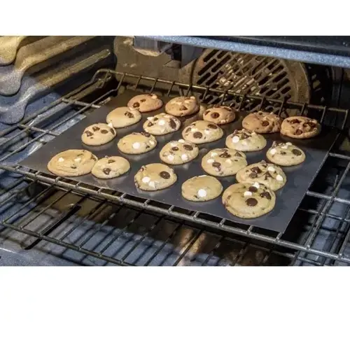 Folie teflon gratar, Set 5 Buc, BBQ Grill Party, 40x33cm, Antiaderenta, Reutilizabila, Negru, rezistenta la temperaturi de pana la 260°C