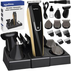 Masina de Tuns Barba si Parul 10 in 1, Autonomie 60 min, Nas, Urechi, Suport, Acumulator