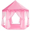 Cort de joaca pentru copii, Castel printese, Pliabil, 6 intrari, 135x140 cm, roz