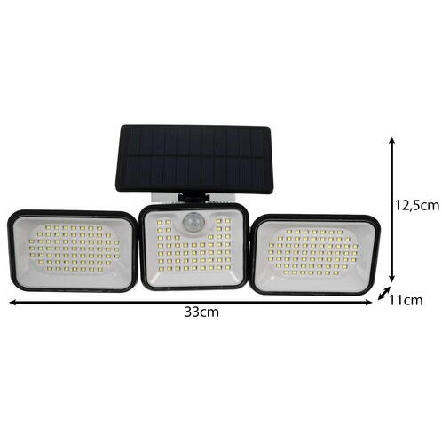 Lampa solara de gradina, curte, casa 180 LED, Impermeabila, Rezistenta Ploaie/Zapada, Senzor de miscare si amurg