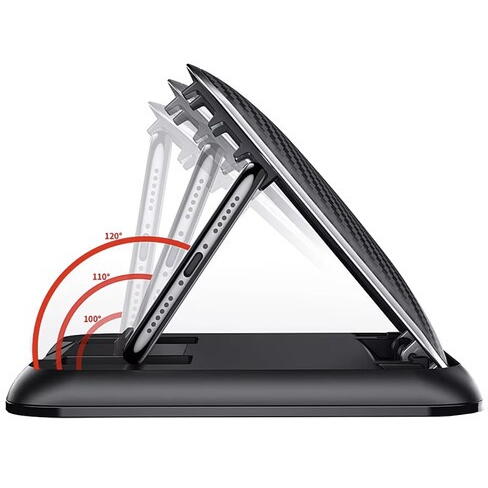 Suport auto pentru telefon cu protectie pentru soare, Montare pe bord, Unghi reglabil, 3-7", ABS+silicon, Utilizabil pe birou si suprafete plane