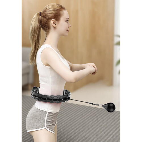Cerc fitness, Hula Hoop, cu greutate suplimentara detasabila, 24 noduri detasabile, pentru slabire, pentru talie, masaj 360°, file de masaj