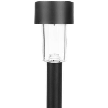 Set 10 lampi solare de gradina, iluminare LED, IP44 pentru alei, terase, spatii exterioare, lumina calda, 37 x 5.5 cm, Negru/ Alb