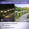 Set 6 lampi solare de exterior pentru gradina, Oprire/Stingere Automata, Cu tarus, Tip felinar, Decorative, Senzor de lumina, Rezistente la apa, Lumina rece