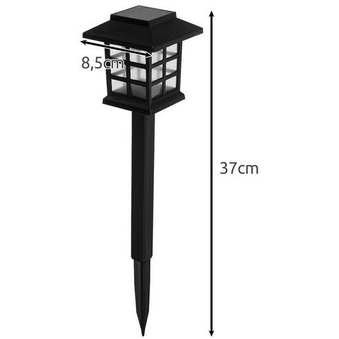 Set 6 lampi solare de exterior pentru gradina, Oprire/Stingere Automata, Cu tarus, Tip felinar, Decorative, Senzor de lumina, Rezistente la apa, Lumina rece