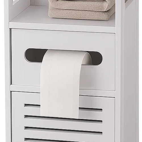 Dulap baie ingust, Suport hartie igienica, Raft Depozitare, 80 x 20 x 21 cm