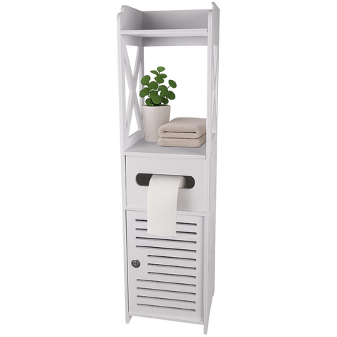 Dulap baie ingust, Suport hartie igienica, Raft Depozitare, 80 x 20 x 21 cm