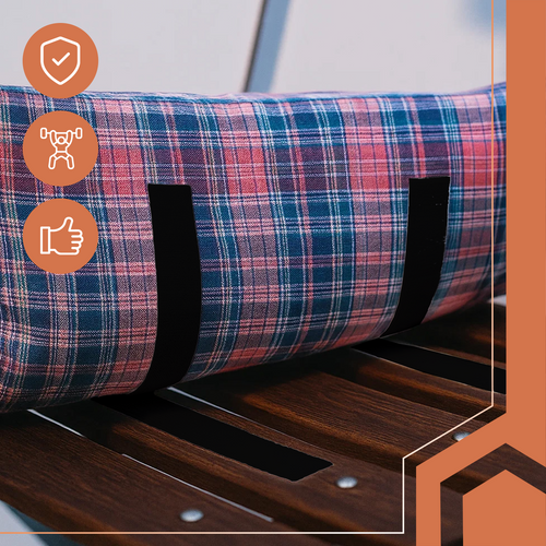 Banda velcro adeziva, Banda cu scai si adeziv, Reutilizabila, Latime 2.5 cm, Lungime 5 m