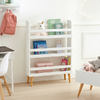 Biblioteca / etajera organizare carti si jucarii, 3 rafturi, Greutate maxima suportata 60 kg, MDF, 95 x 15 x 50 cm, Alb