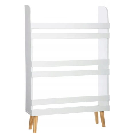 Biblioteca / etajera organizare carti si jucarii, 3 rafturi, Greutate maxima suportata 60 kg, MDF, 95 x 15 x 50 cm, Alb