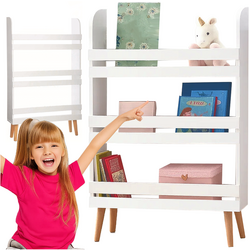 Biblioteca / etajera organizare carti si jucarii, 3 rafturi, Greutate maxima suportata 60 kg, MDF, 95 x 15 x 50 cm, Alb