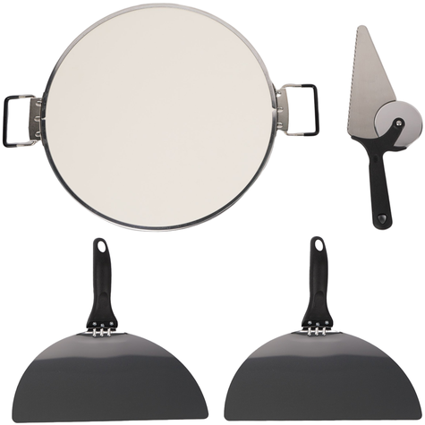 Cuptor electric pentru pizza, Reglabil, 1200W, Maxim 450 grade Celsius, Timer 15 Min, Piatra ceramica cu manere, 2 spatule, Cutit