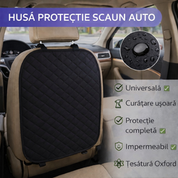 Husa protectie spatar scaun auto, Impermeabil, Universala, Ajustabila, 45x68 cm