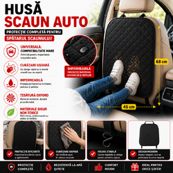 Husa protectie spatar scaun auto, Impermeabil, Universala, Ajustabila, 45x68 cm
