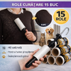 Set 15 Rola pentru curatarea parului, pentru haine si tapiterii, 40 coli/rola
