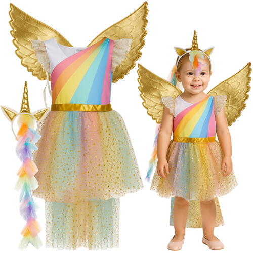 Costum De Halloween Pentru Copii, Unicorn, Marime 110-116, 3-5 Ani, Tinuta Completa, Material Moale, Aspect Atractiv, Universal