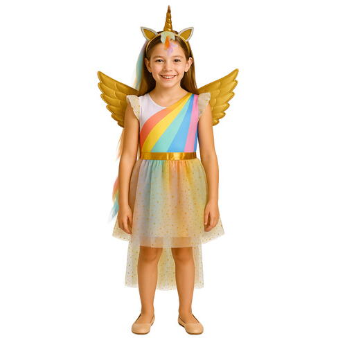 Costum De Halloween Pentru Copii, Unicorn, Marime 130-140, 6-8 Ani, Tinuta Completa, Material Moale, Aspect Atractiv, Universal