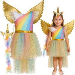 Costum De Halloween Pentru Copii, Unicorn, Marime 122-128, 4-6 Ani, Tinuta Completa, Material Moale, Aspect Atractiv, Universal