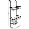 Etajera pentru Baie - Din Aluminiu, Montare prin Suspendare, 3 Compartimente, Negru