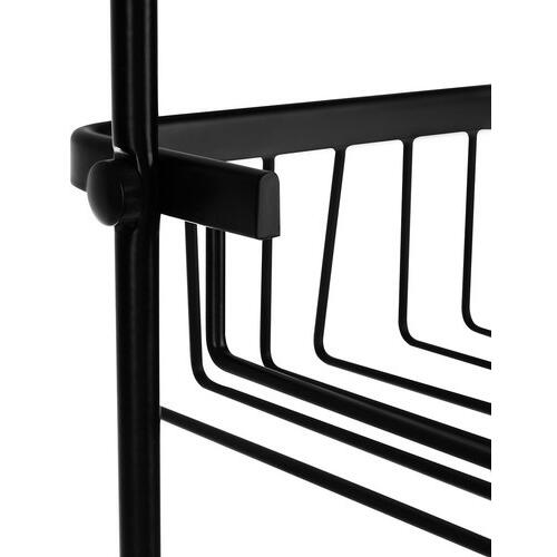 Etajera pentru Baie - Din Aluminiu, Montare prin Suspendare, 3 Compartimente, Negru