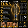 Masina de Tuns Barba Si Contur, 4 in 1, Afisaj Electronic - Incarcare USB, Autonomie 90 Min, Lama Otel, Auriu