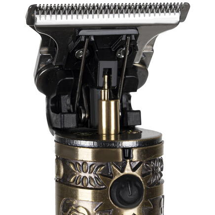 Masina de Tuns Barba Si Contur, 4 in 1, Afisaj Electronic - Incarcare USB, Autonomie 90 Min, Lama Otel, Auriu