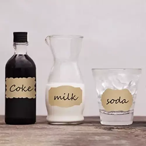 Set 300 etichete autoadezive, Hartie kraft, 3 modele, Usor de utilizat, Pentru borcane, Sticle, Depozitare de alimente sau decorare cadou, 5×3cm, Maro