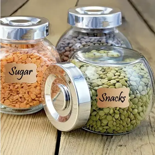 Set 300 etichete autoadezive, Hartie kraft, 3 modele, Usor de utilizat, Pentru borcane, Sticle, Depozitare de alimente sau decorare cadou, 5×3cm, Maro