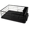 Scurgator de Vase cu Suport Tacamuri si Pahare, Tavita Scurgere, Inox, Negru, 44 x 31.5 x 14.5 cm