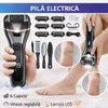 Set pentru ingrijirea picioarelor, Include 3 capete de slefuire, Acumulator 1200 mAh, Display digital Led, Incarcare USB, Viteza reglabila, Pentru pielea moarta, Calcaiul crapat sau mana aspra, Negru