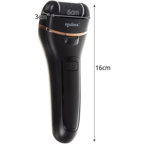 Set pentru ingrijirea picioarelor, Include 3 capete de slefuire, Acumulator 1200 mAh, Display digital Led, Incarcare USB, Viteza reglabila, Pentru pielea moarta, Calcaiul crapat sau mana aspra, Negru