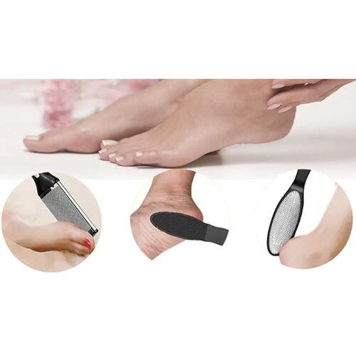 Set pentru ingrijirea picioarelor, Include 3 capete de slefuire, Acumulator 1200 mAh, Display digital Led, Incarcare USB, Viteza reglabila, Pentru pielea moarta, Calcaiul crapat sau mana aspra, Negru