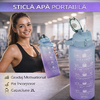 Sticla portabila de apa, Pai incorporat, Ergonomica, Gradata Motivational, Maner practic, Deschidere larga, 2L, Multicolor