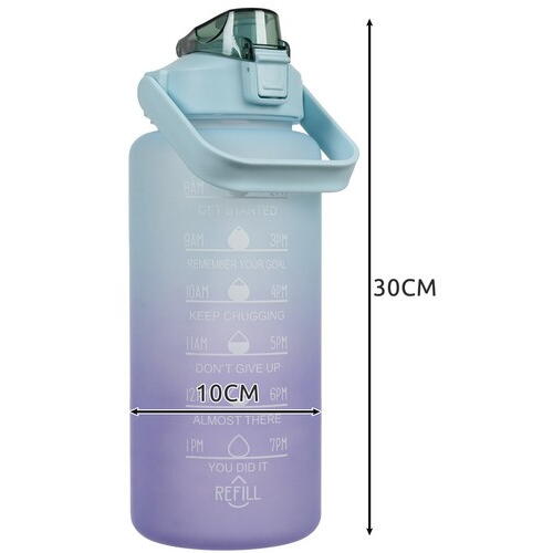Sticla portabila de apa, Pai incorporat, Ergonomica, Gradata Motivational, Maner practic, Deschidere larga, 2L, Multicolor