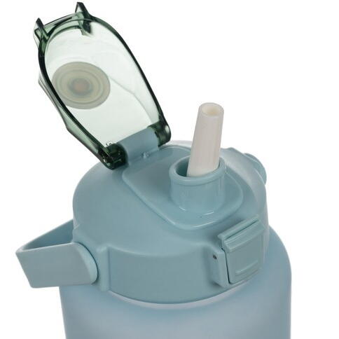 Sticla portabila de apa, Pai incorporat, Ergonomica, Gradata Motivational, Maner practic, Deschidere larga, 2L, Multicolor