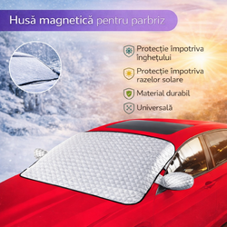Husa Magnetica pentru Geam, Protectie Parbriz, Protectie impotriva Inghetului si Razelor Solare, Impermeabil, Material Durabil, Siguranta pentru Vopsea, 143 x 122 cm