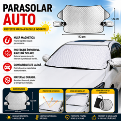 Husa Magnetica pentru Geam, Protectie Parbriz, Protectie impotriva Inghetului si Razelor Solare, Impermeabil, Material Durabil, Siguranta pentru Vopsea, 143 x 122 cm