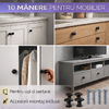 Set 10 manere pentru mobilier, Versatile, Pentru usi si sertare, Accesorii montare incluse, 3 x 2.6 cm, Negru mat