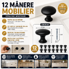 Set 10 manere pentru mobilier, Versatile, Pentru usi si sertare, Accesorii montare incluse, 3 x 2.6 cm, Negru mat
