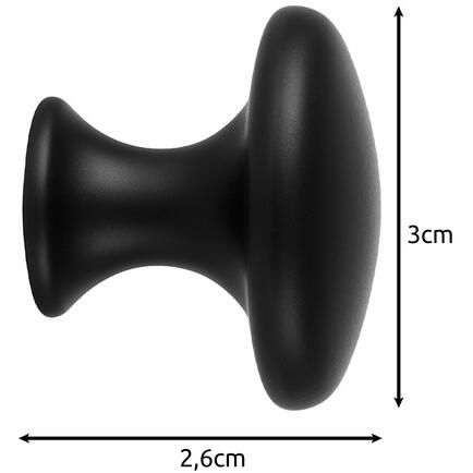 Set 10 manere pentru mobilier, Versatile, Pentru usi si sertare, Accesorii montare incluse, 3 x 2.6 cm, Negru mat
