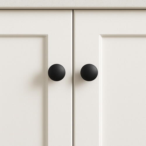 Set 10 manere pentru mobilier, Versatile, Pentru usi si sertare, Accesorii montare incluse, 3 x 2.6 cm, Negru mat