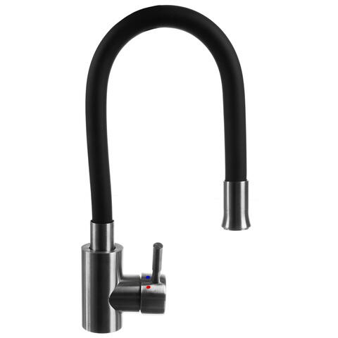 Baterie flexibila pentru chiuveta bucatarie, Rotire 360 grade, Inaltime reglabila, Silicon, Otel, PVC