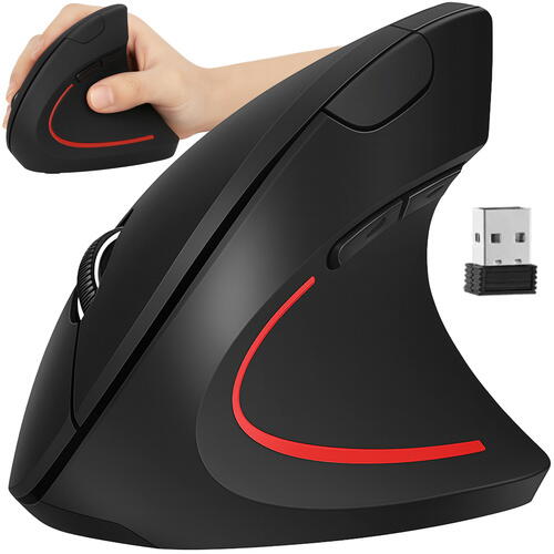 Mouse Ergonomic, Mouse Vertical Wireless Bluetooth (Bt 5.0 + Bt 3.0 + 2.4G), 3 Niveluri De Ajustare Pana La 1200 Dpi, Mouse Wireless Optic Silentios Pentru Laptop/Pc/Mac/Tableta/Ipad (Win/Android/Ios), 6 Butoane